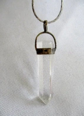 23" CRYSTAL STONE Healing Rock STERLING SILVER Pendant NECKLACE Lariat