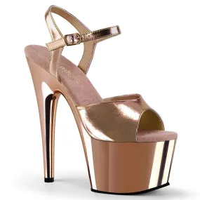 ADORE-709 Rose Gold Ankle Peep Toe High Heel