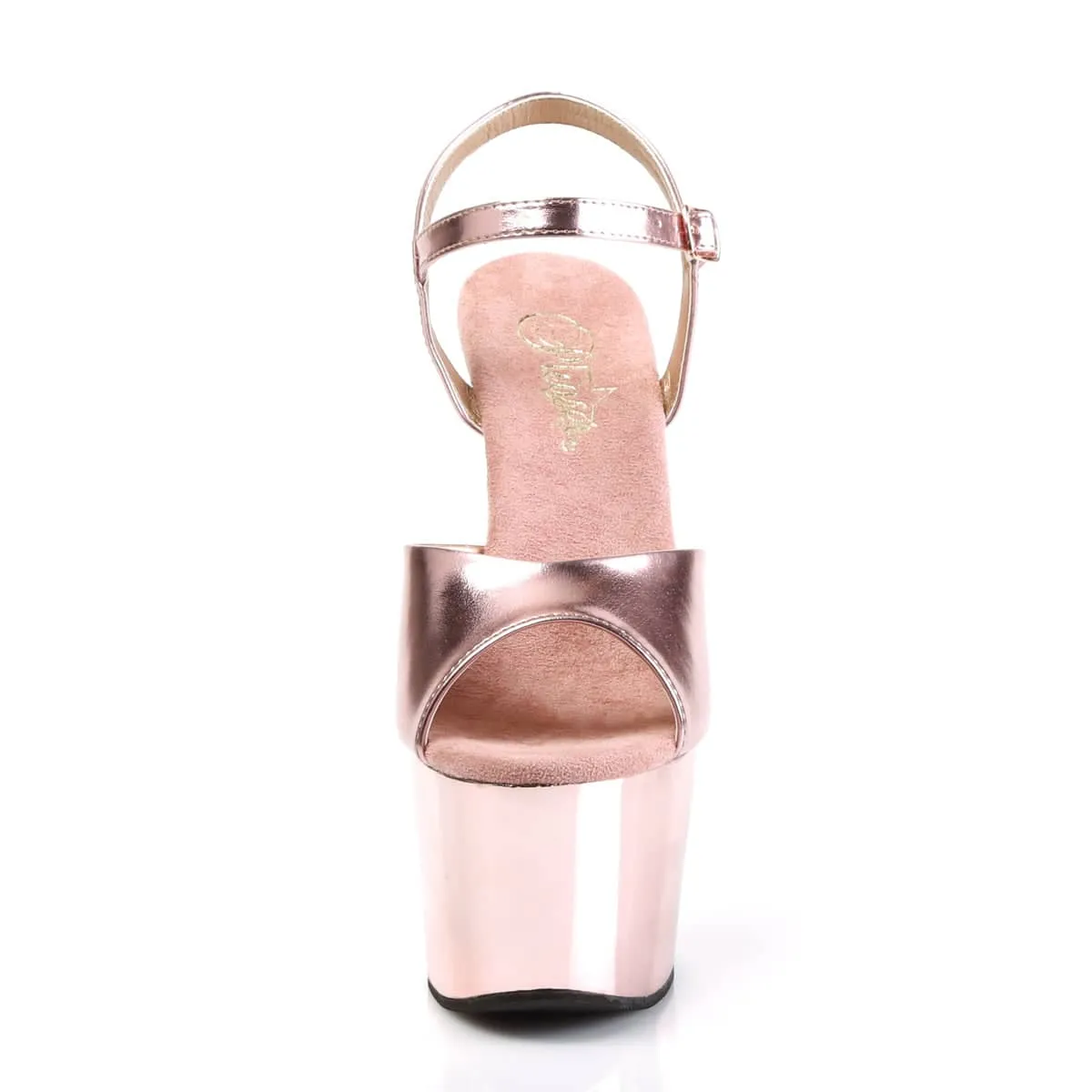 ADORE-709 Rose Gold Ankle Peep Toe High Heel