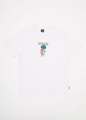 AFENDS Mens F Plastic - Retro Graphic T-Shirt - White