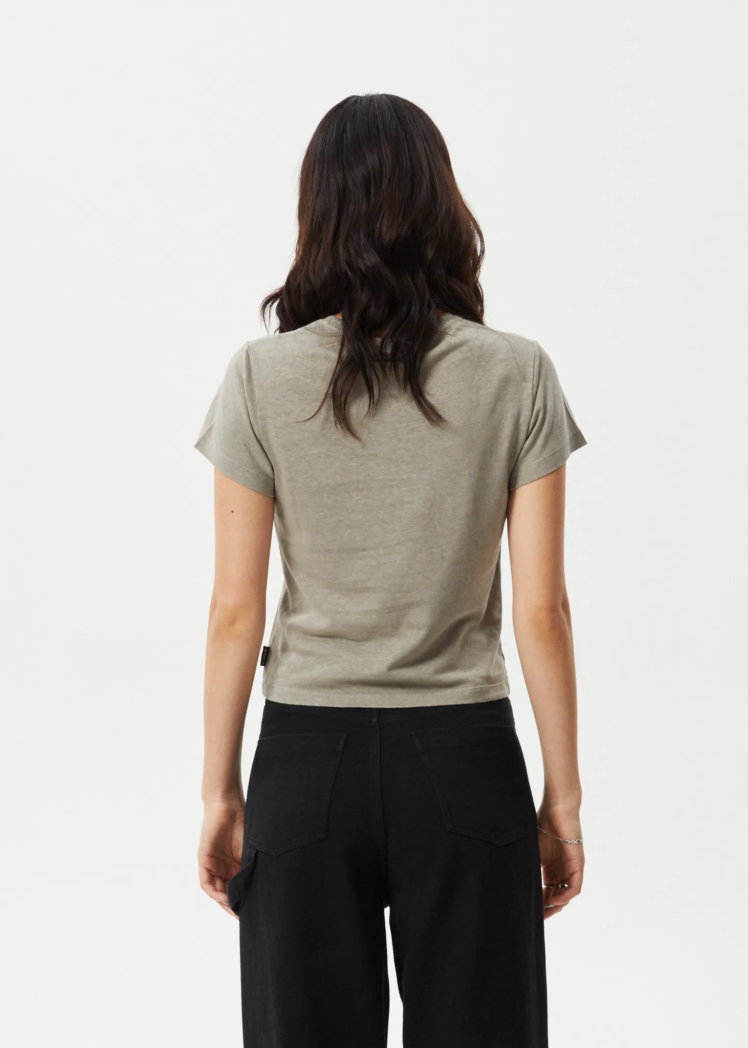 AFENDS Womens Carmen - Baby Tee - Olive