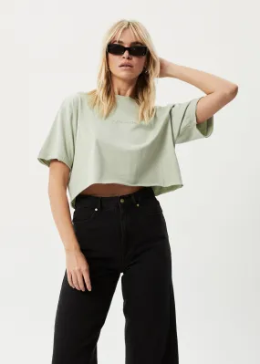 AFENDS Womens Restless Slay Cropped - T-Shirt - Eucalyptus