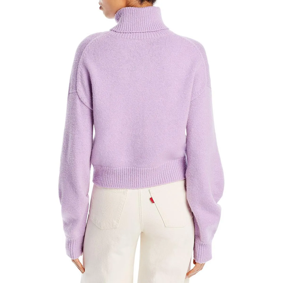 A.L.C. Womens Taryn Wool Blend Ribbed Trim Pullover Sweater