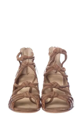 Alexandre Birman Tan Suede Sandals SZ 38.5