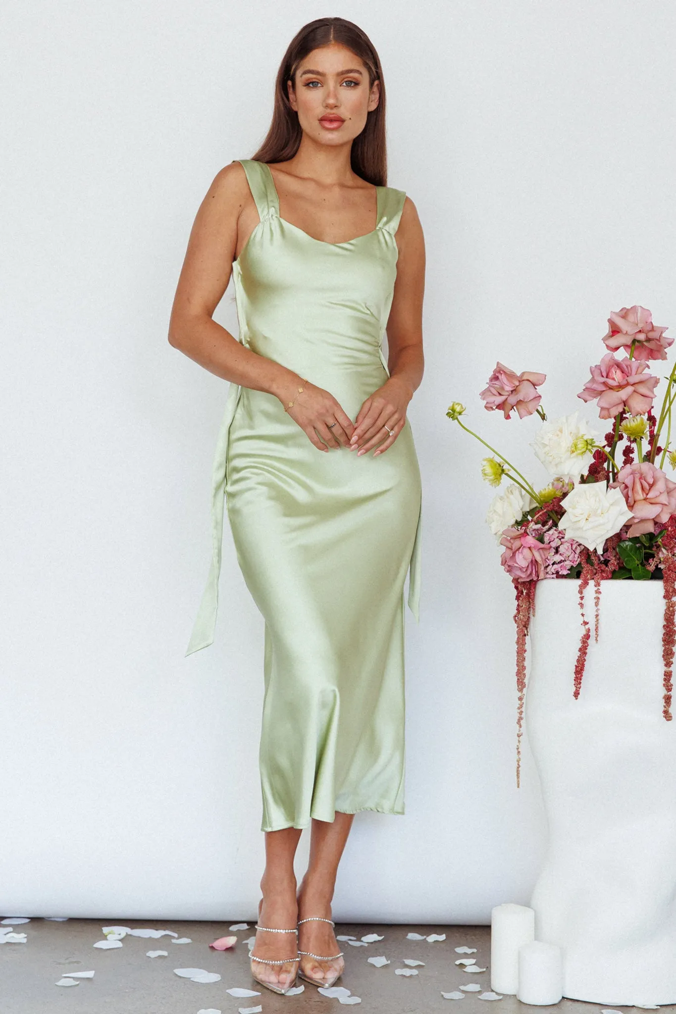 Amielle Open Back Midi Dress Mint