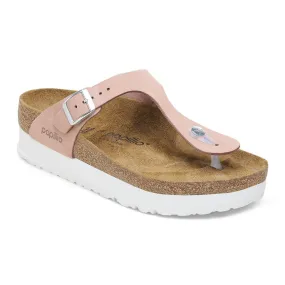 BIRKENSTOCK Women's Gizeh PAP Flex Platform Nubuck Leather (Soft Pink)