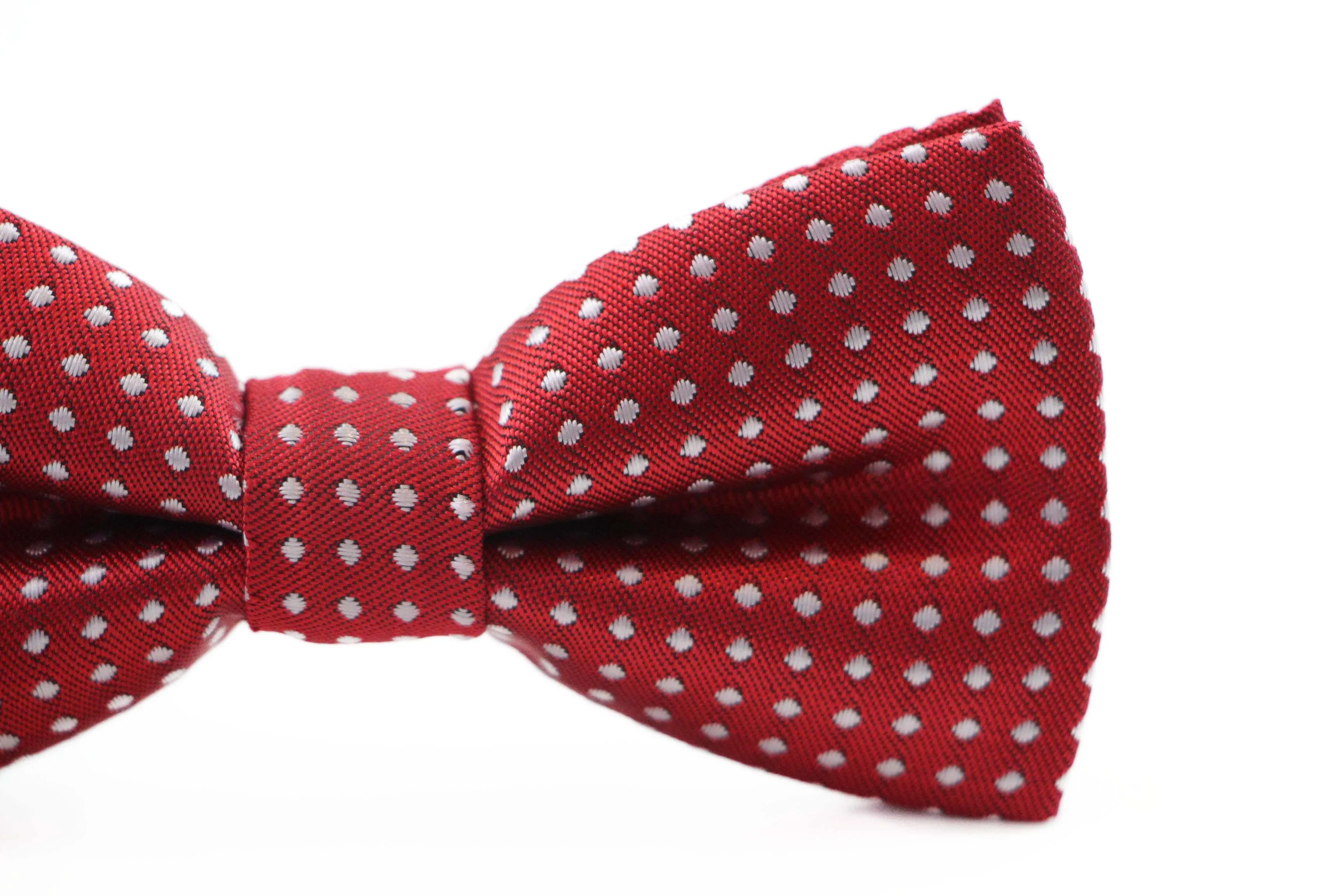 Boys Red Bow Tie With White Polka Dots