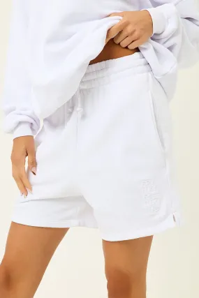 Burl High Waist Sweat Short - White