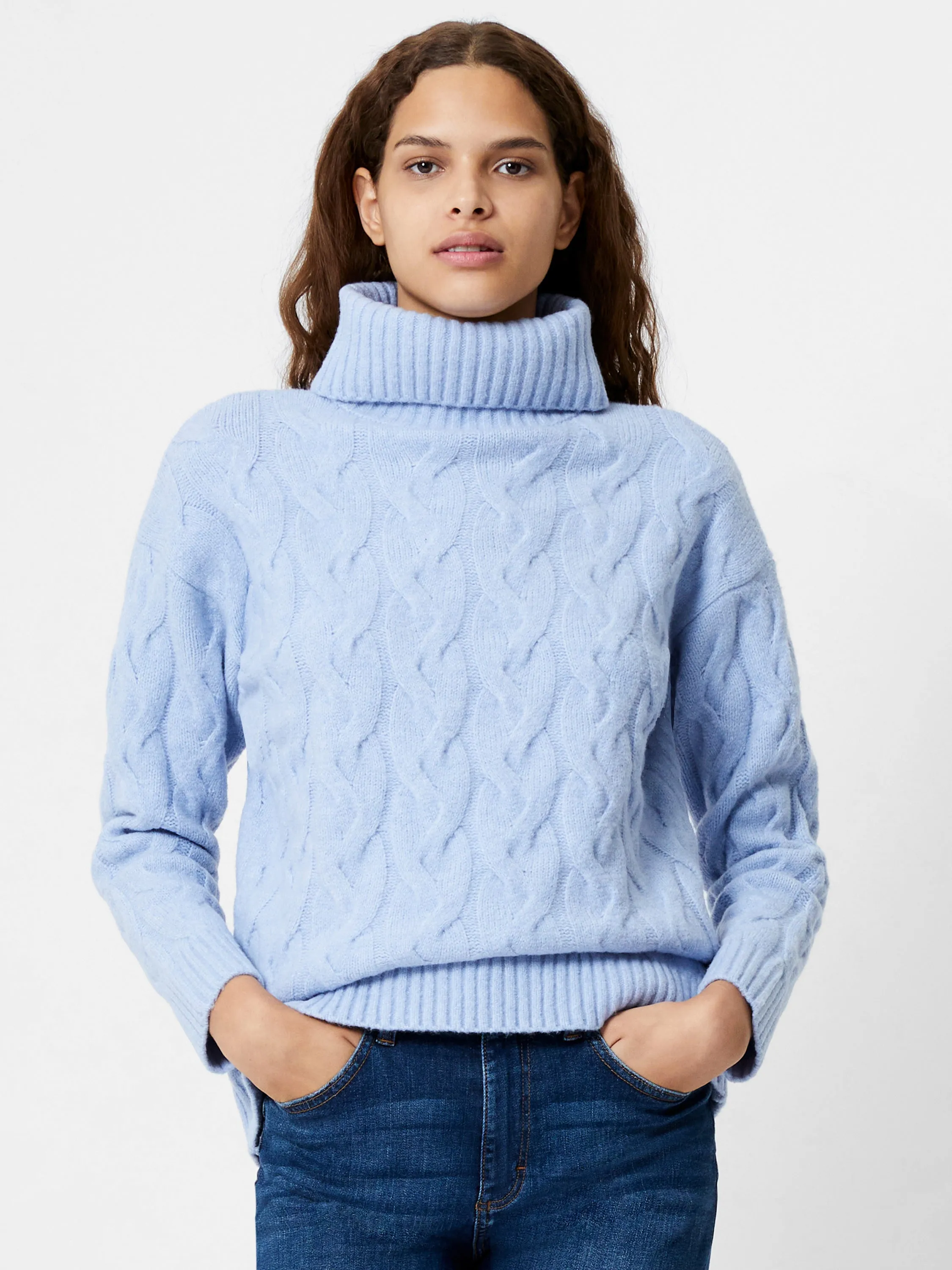 Cable Knit Roll Neck Jumper