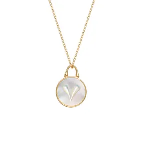 Cameo Heart Pendant 12mm in 18k Yellow Gold