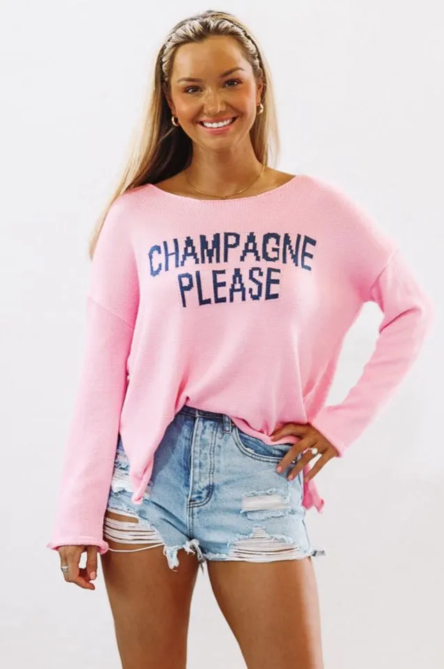 Champagne Please Pullover Sweater - Pink