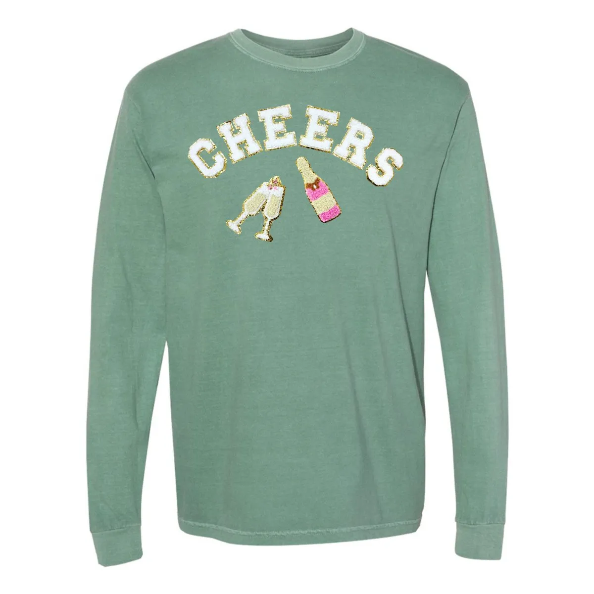 'Cheers' Letter Patch Long Sleeve