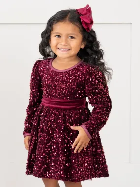 Cranberry Sparkle Sequin Dress