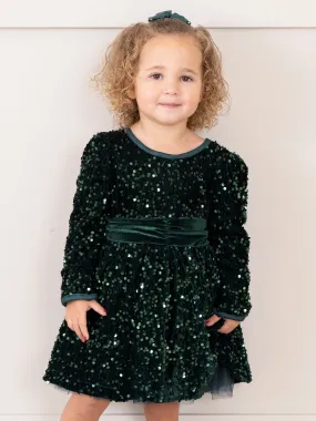 Emerald Sparkle Sequin Dress - Restocked!