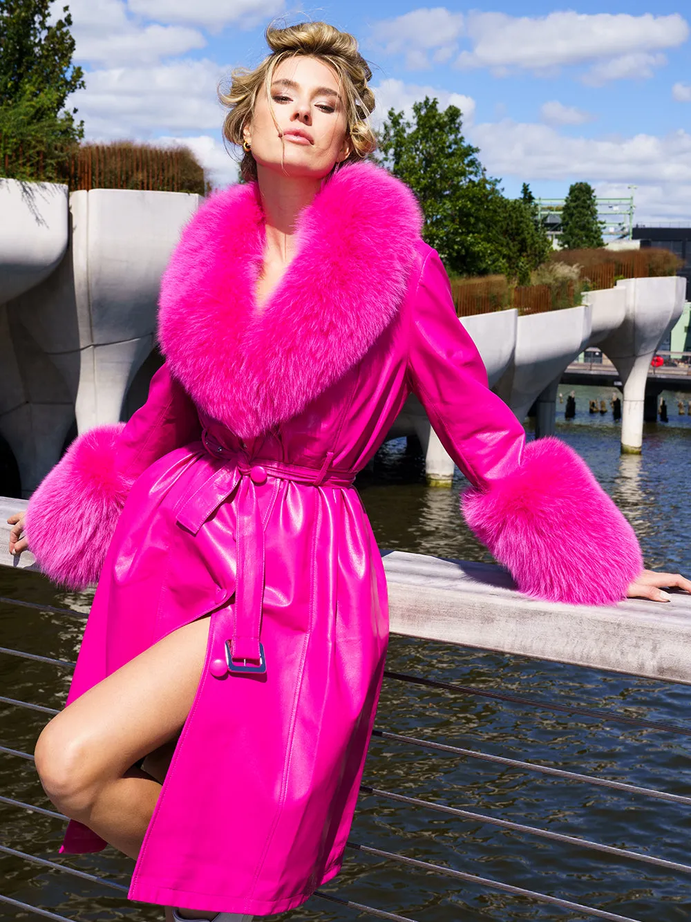 LADY PINK Fur Foxy Leather Coat