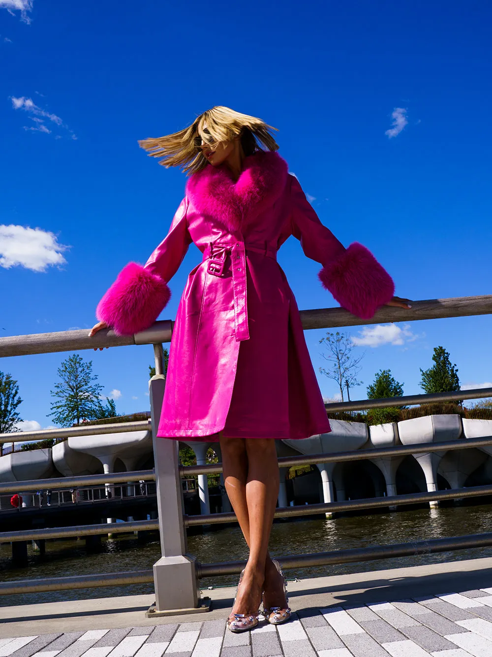 LADY PINK Fur Foxy Leather Coat