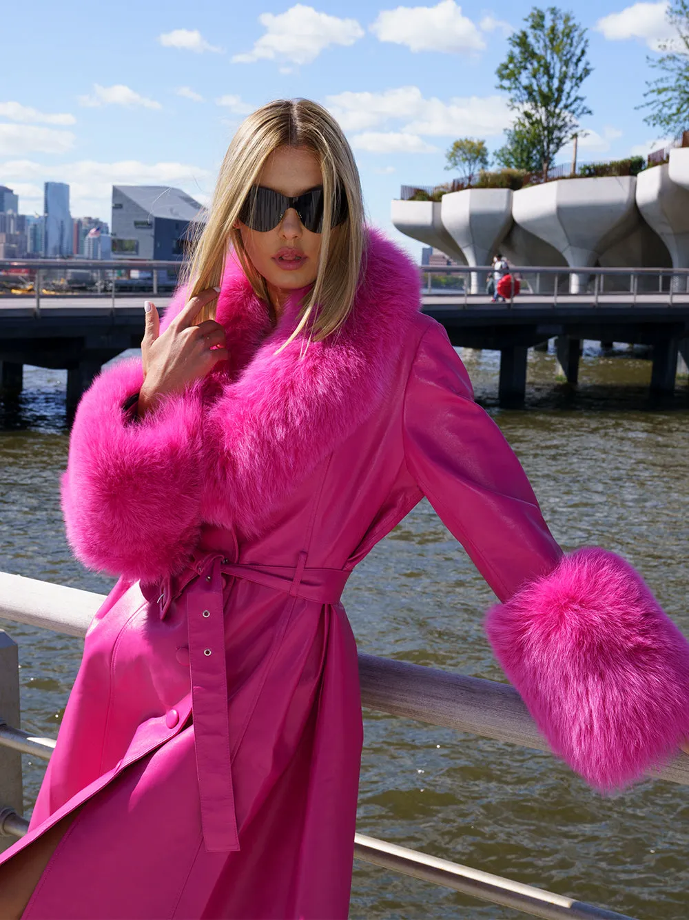 LADY PINK Fur Foxy Leather Coat