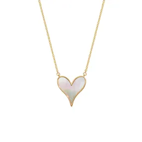 Love Pendant 15mm in 18k Yellow Gold and Mother-of-Pearl