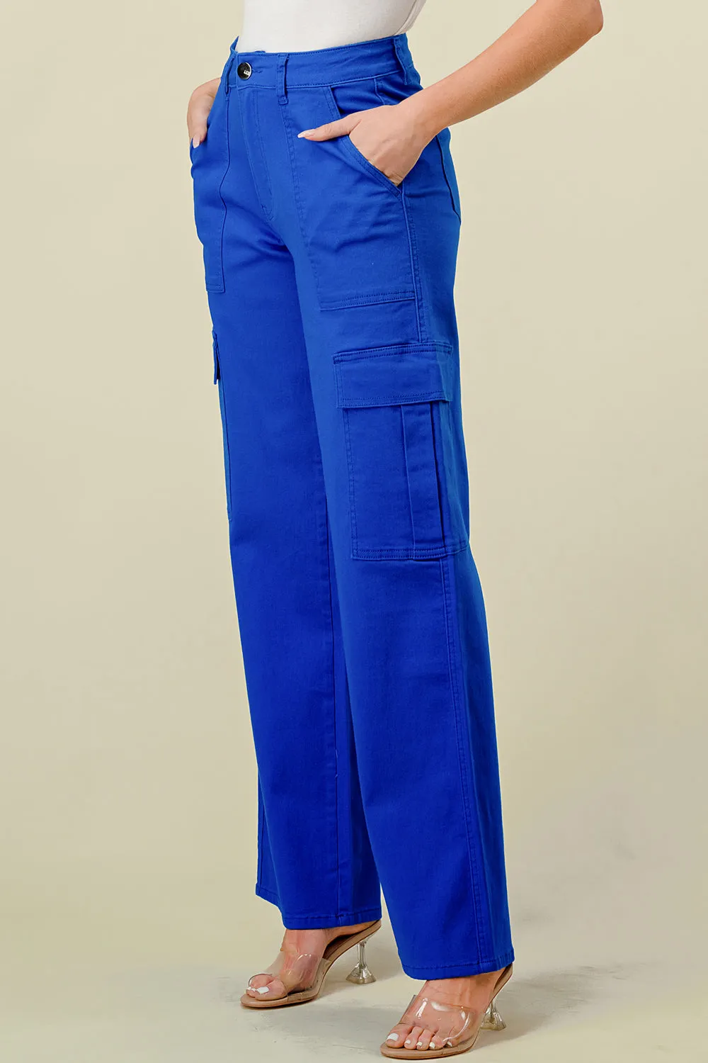 LVB-600 ROYAL HIGH WAISTED SUPER-STRETCH COLORED CARGO PANTS