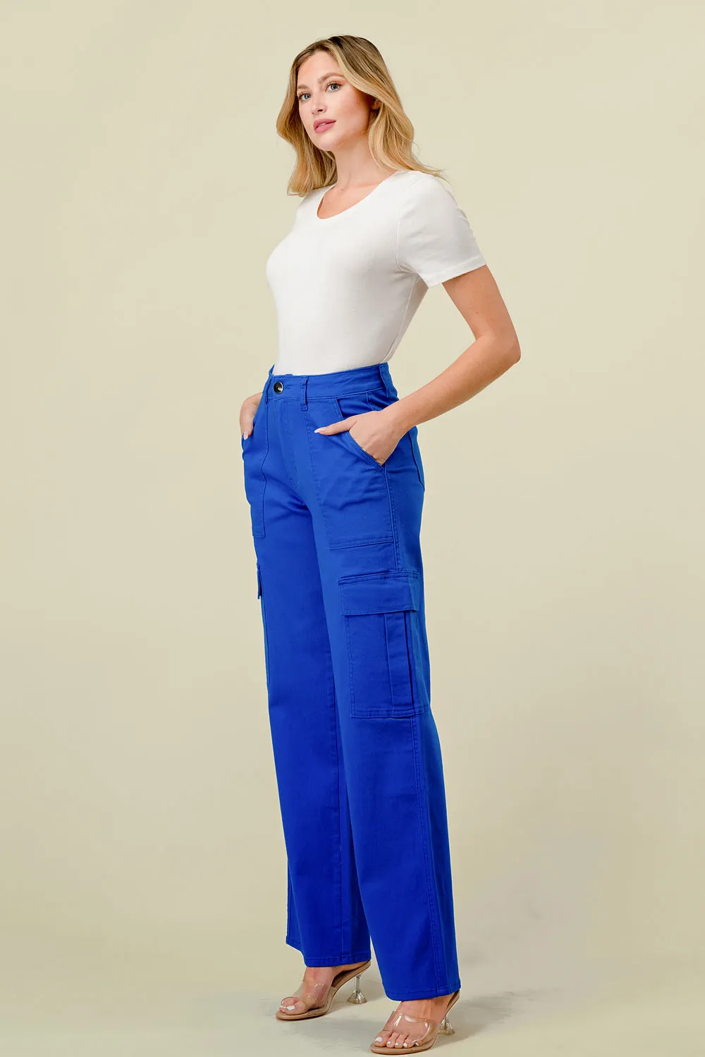 LVB-600 ROYAL HIGH WAISTED SUPER-STRETCH COLORED CARGO PANTS