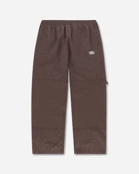 Men's Mini Check Double Knee Pants Brown