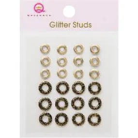 Queen & Co. - Glitter Studs - Gold/Black