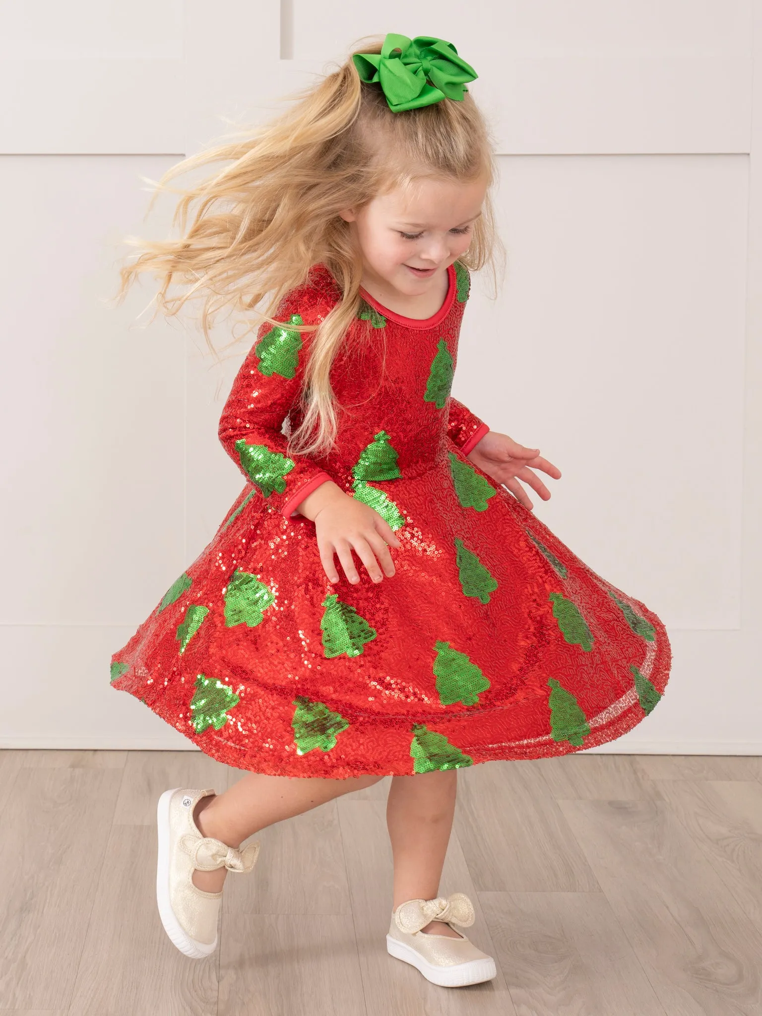 Red Sequin Christmas Tree Dress