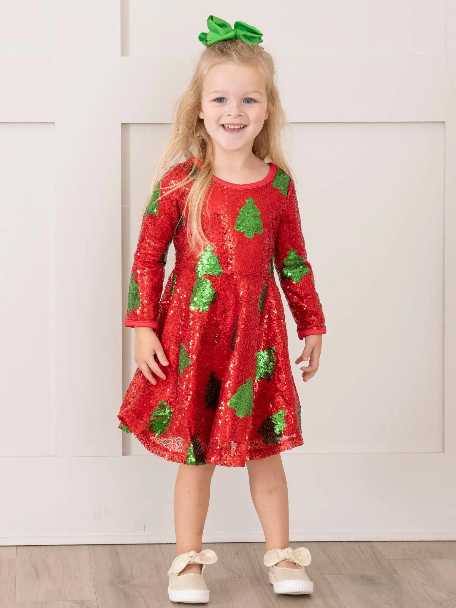 Red Sequin Christmas Tree Dress