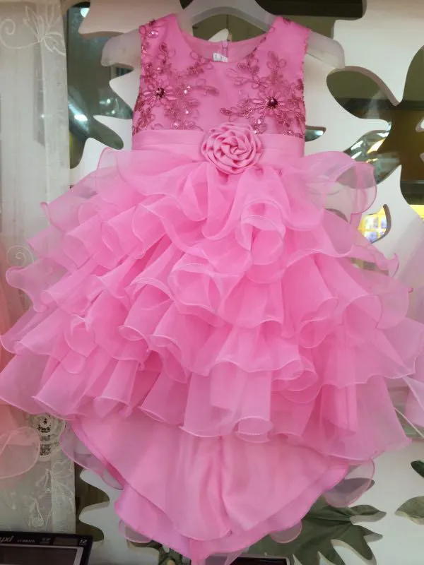 Retail Shinning Beading Princess Evening Prom Gown Dress Embroidery Sequin Flower Girl Summer Dress LM8323