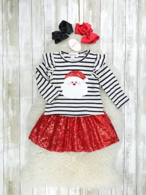 Striped Santa Sequin Outfit