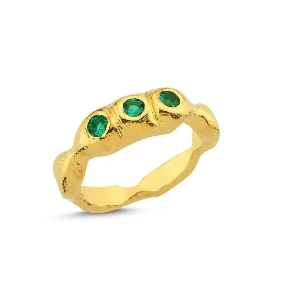 Trio Green Ring