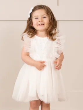 White Flutter Tulle Dress