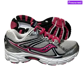 Women's Saucony •Cohesion 7• Running Shoe Silver/Pink 8 Wide - Preowned